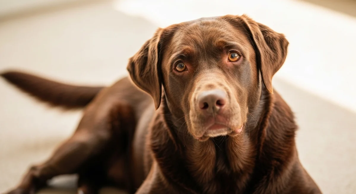 Chien montrant des dents saines