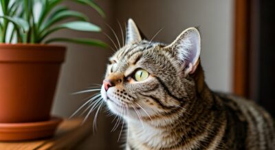 Chats plantes intérieur